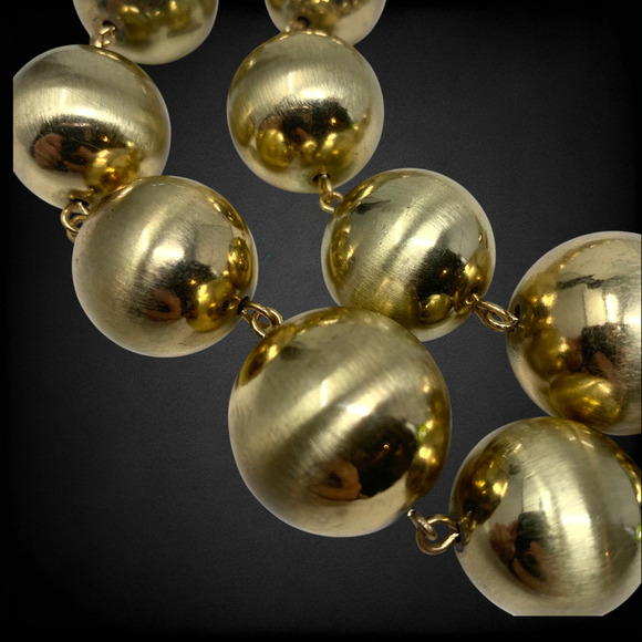 Vintage R.J. Graziano Graduated Beaded Necklace Oversize Statement Gold Tone - Picture 2 of 5